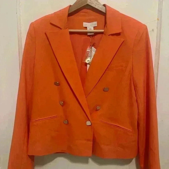 NWT House of Harlow Orange Blazer Jacket Size Small - Picture 2 of 9